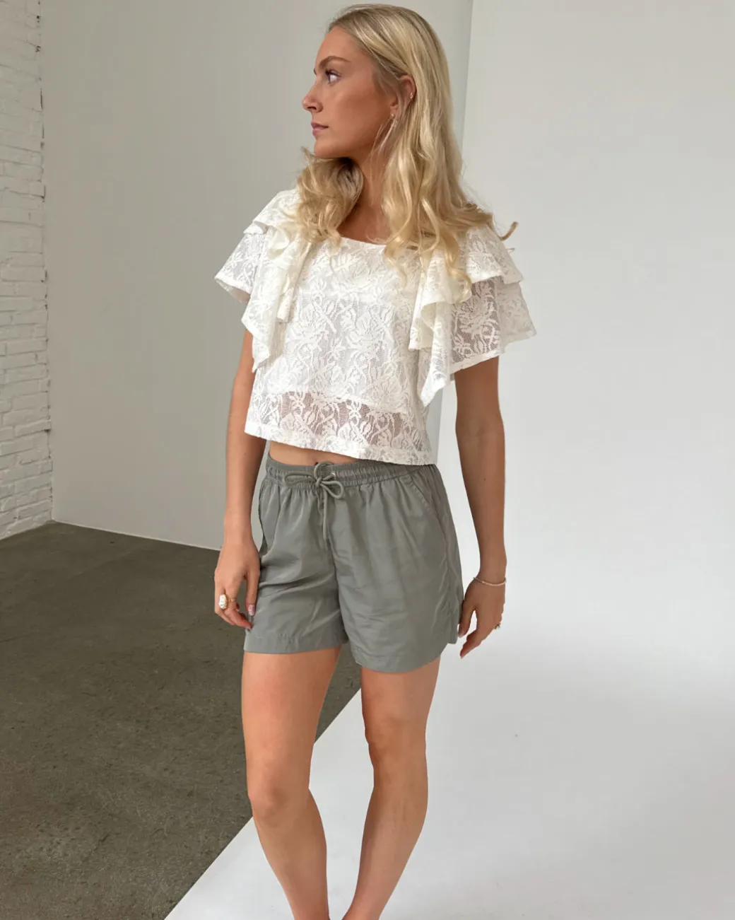 LUCILLE blonde bluse, hvid