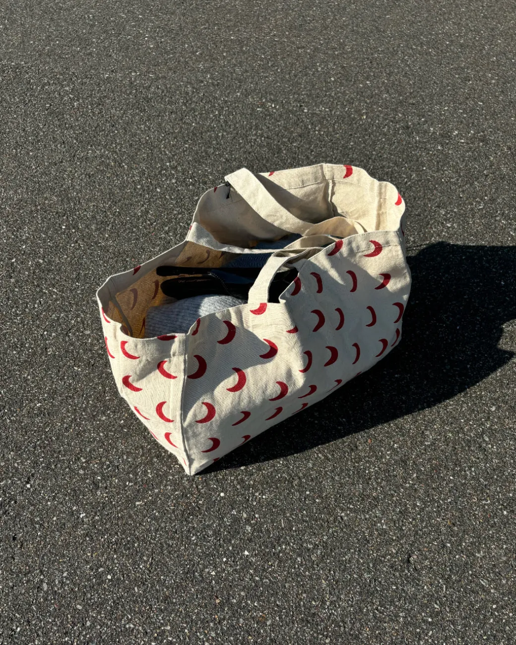 LUNA bag, creme/rød
