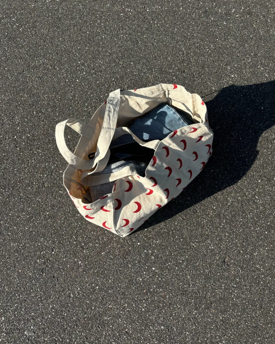 LUNA bag, creme/rød