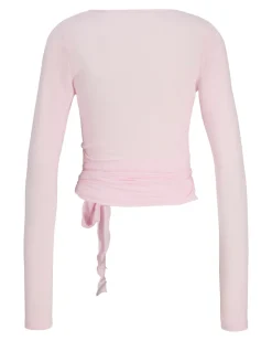 LUNA wrap bluse, lyserød