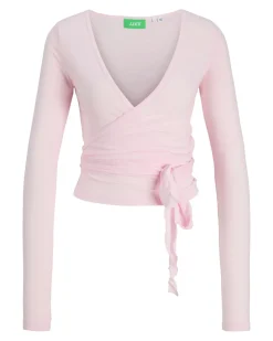 LUNA wrap bluse, lyserød
