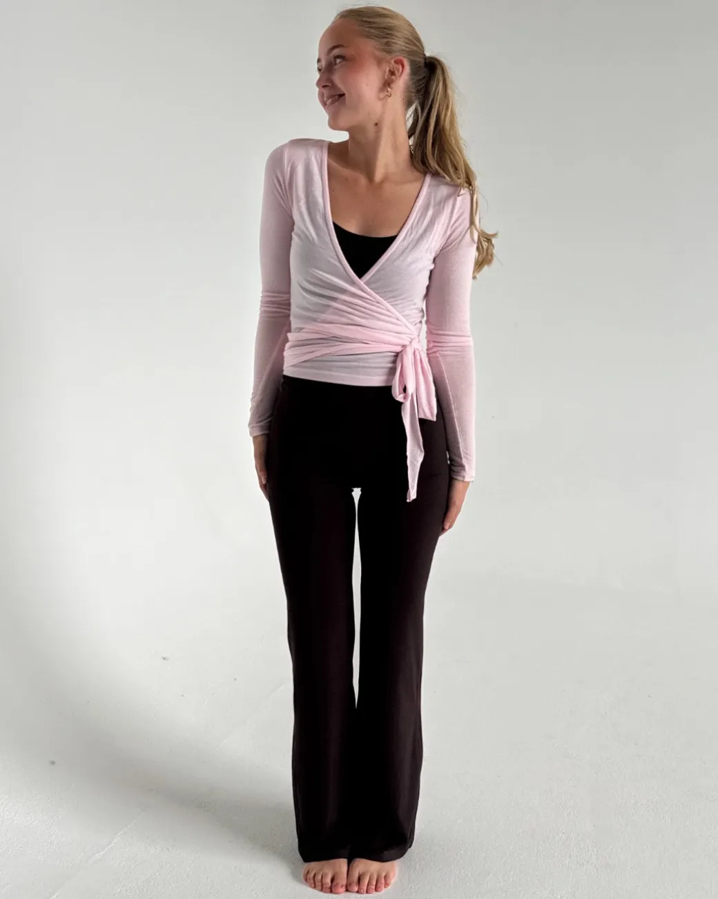 LUNA wrap bluse, lyserød