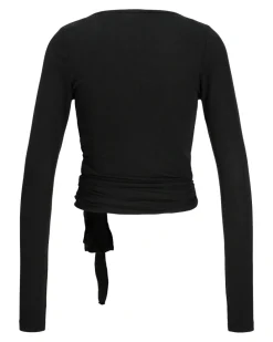 LUNA wrap bluse, sort