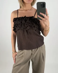 LYNE top, brun