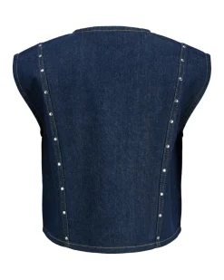 MAE denim top, mørkeblå