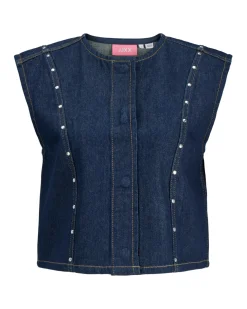 MAE denim top, mørkeblå