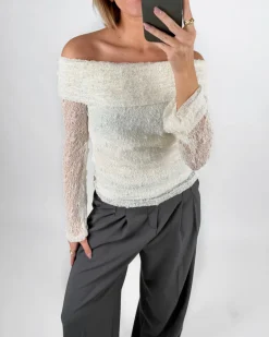 MAISY off shoulder bluse, hvid