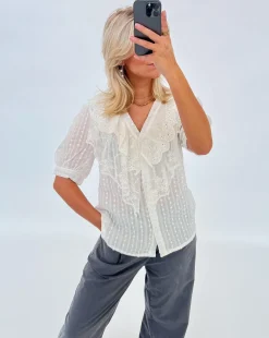 MAJA flæse bluse, hvid