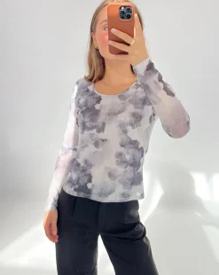 MALLE mesh bluse, sort