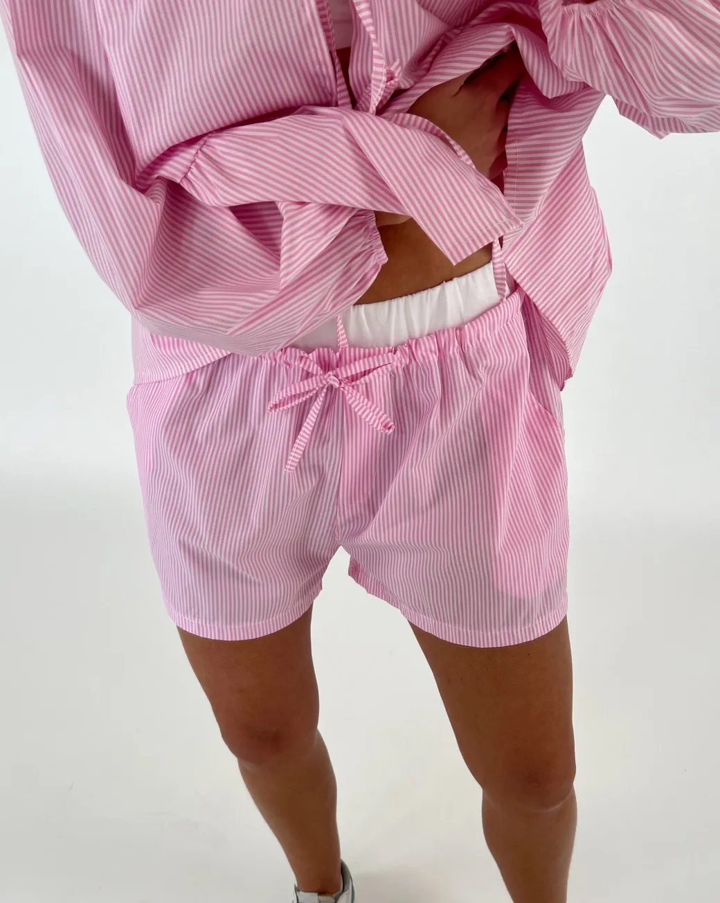 MARGARET shorts, lyserød/hvid