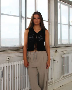 MARY strik top, sort