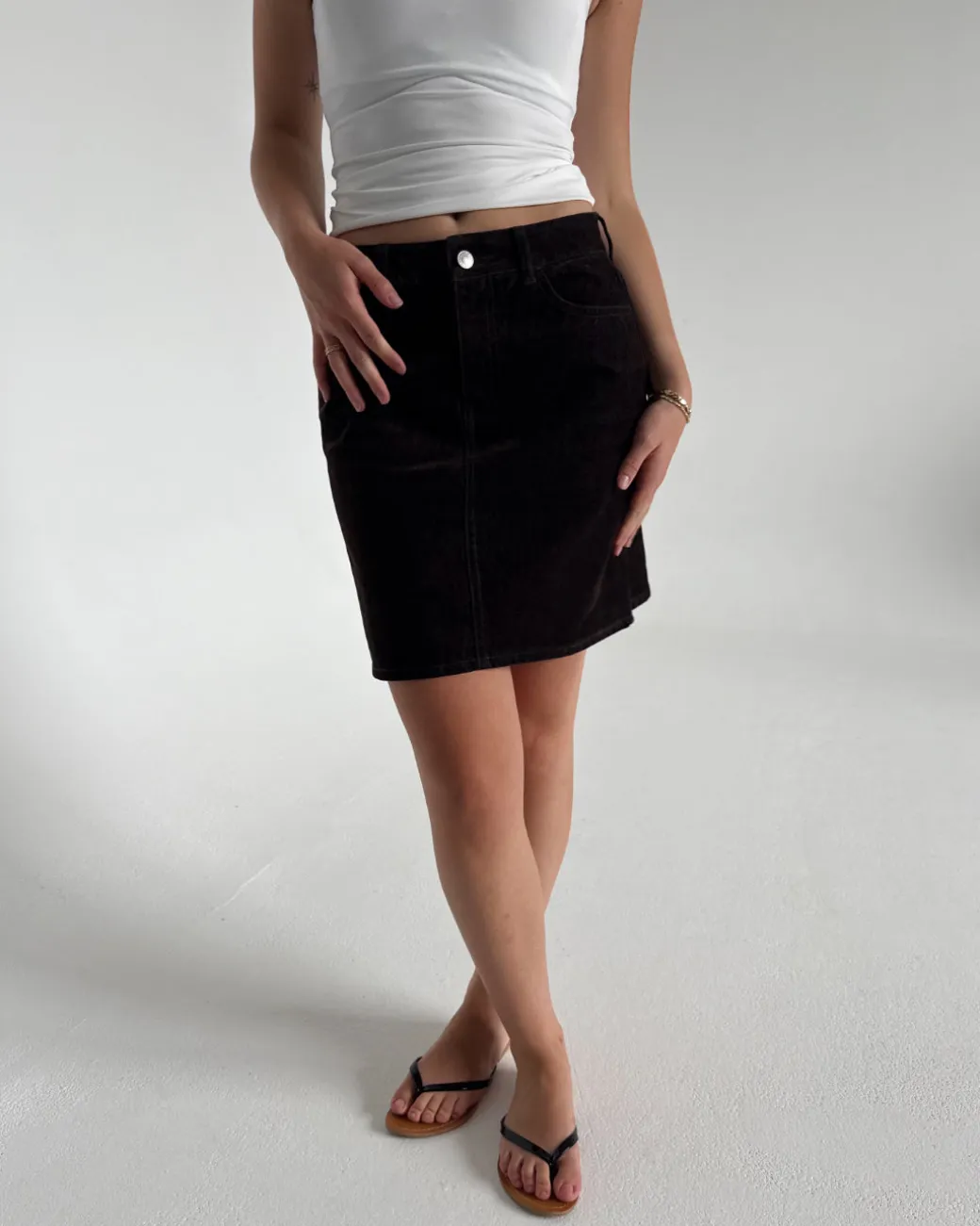 MIA denim nederdel, brun