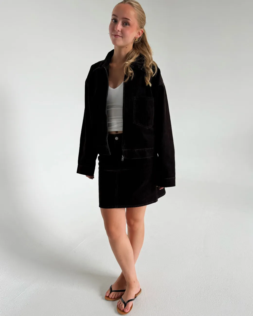 MIA denim nederdel, brun