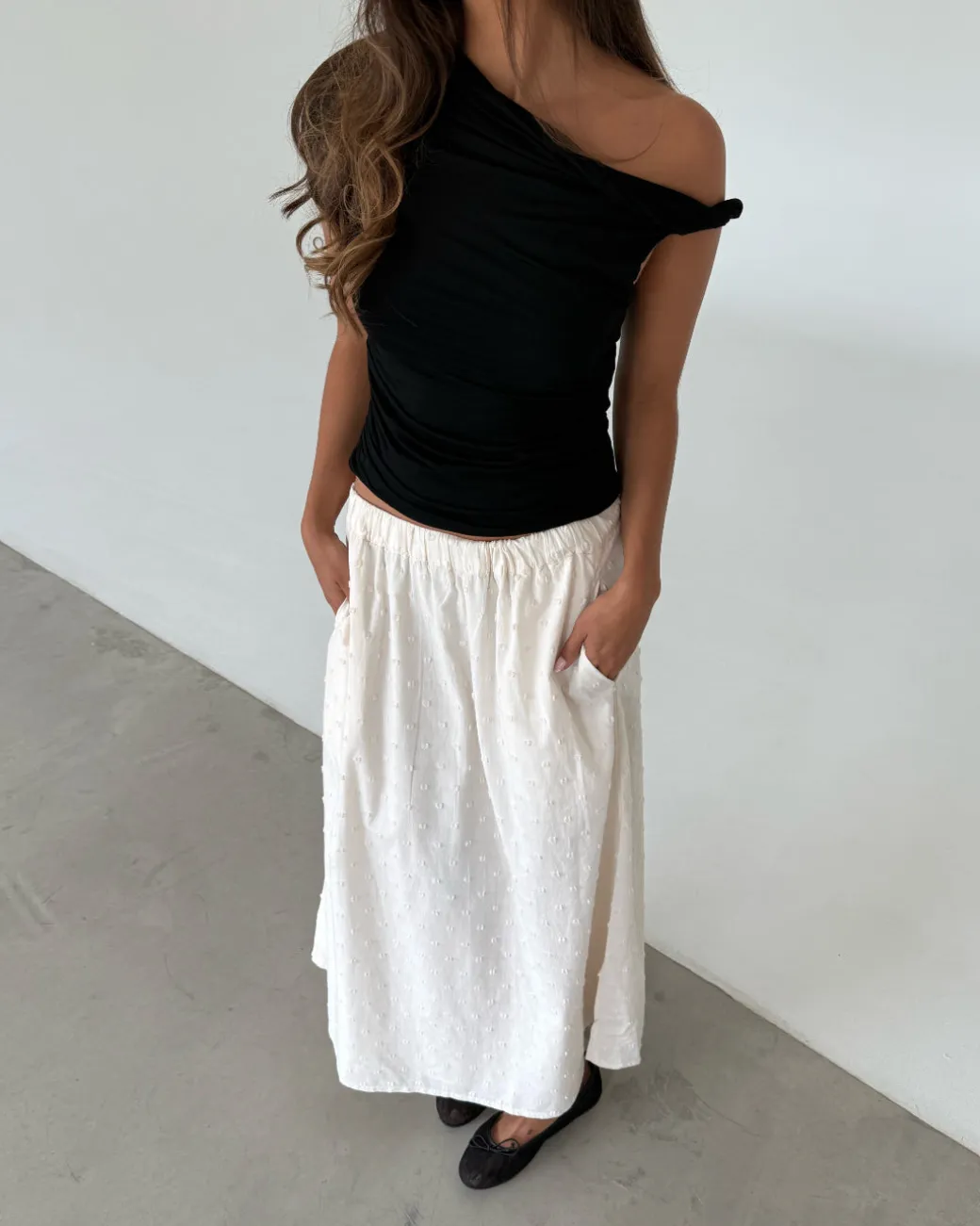 MILENA off shoulder top, sort