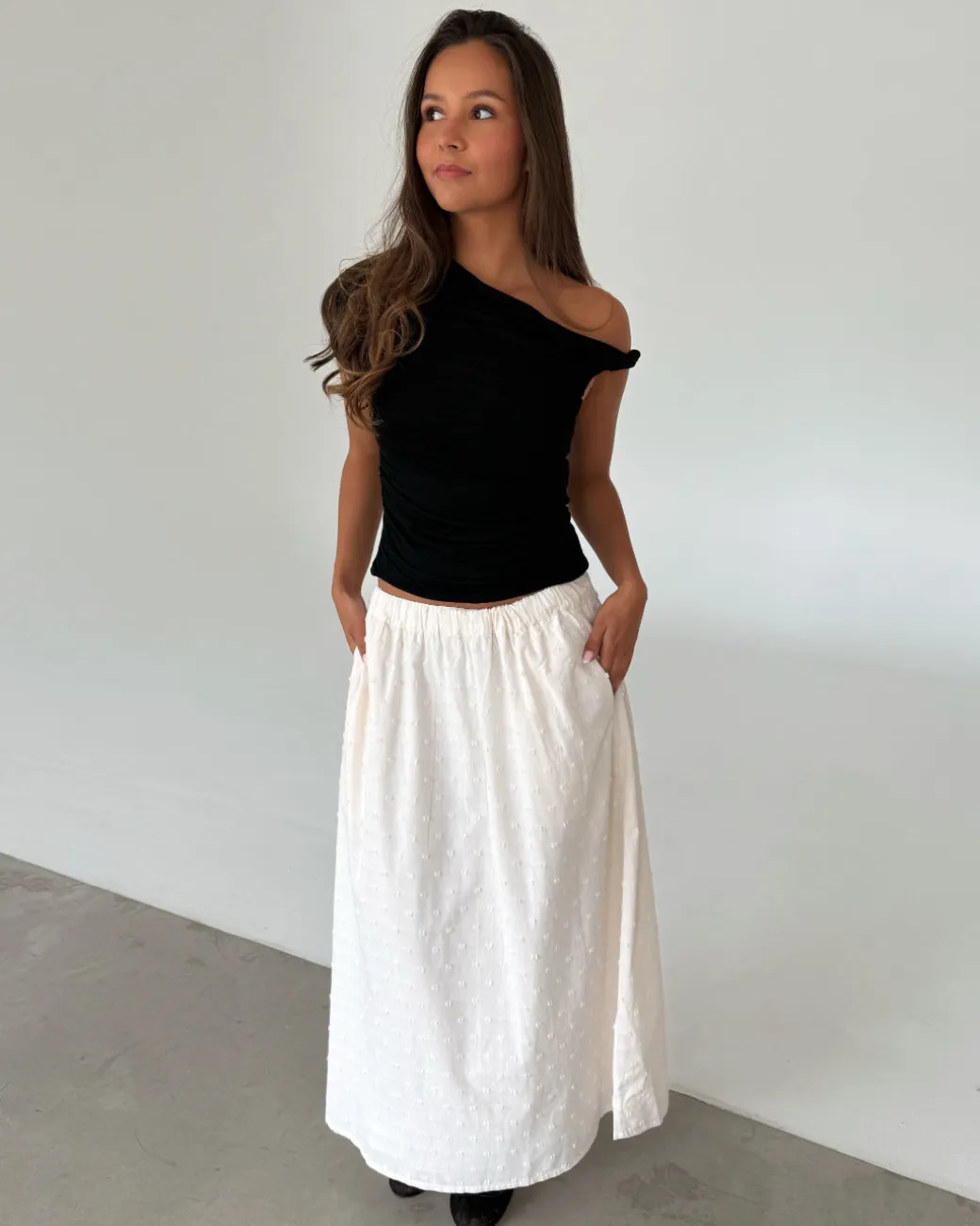 MILENA off shoulder top, sort