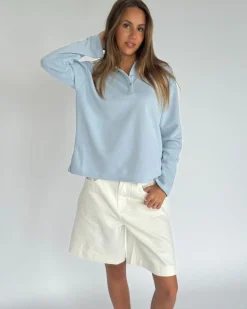 MILLIE polo bluse, lyseblå