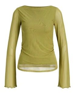 MINNA mesh bluse, grøn