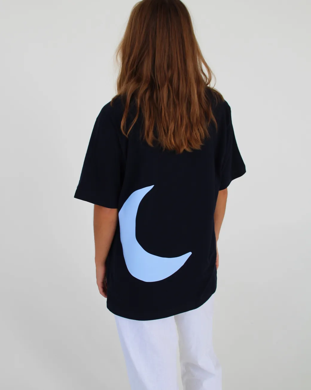MÅNE t-shirt, navy/lyseblå