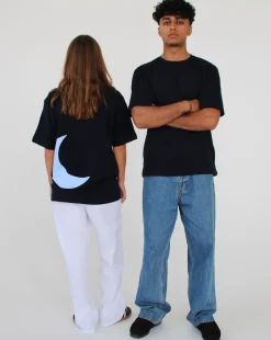 MÅNE t-shirt, navy/lyseblå
