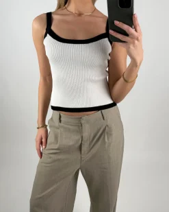 MOLLY top, hvid/sort