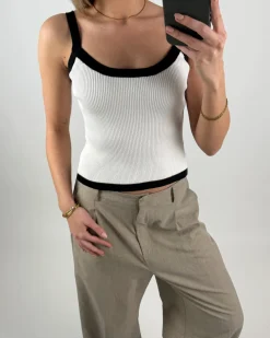 MOLLY top, hvid/sort