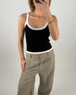 MOLLY top, sort/hvid