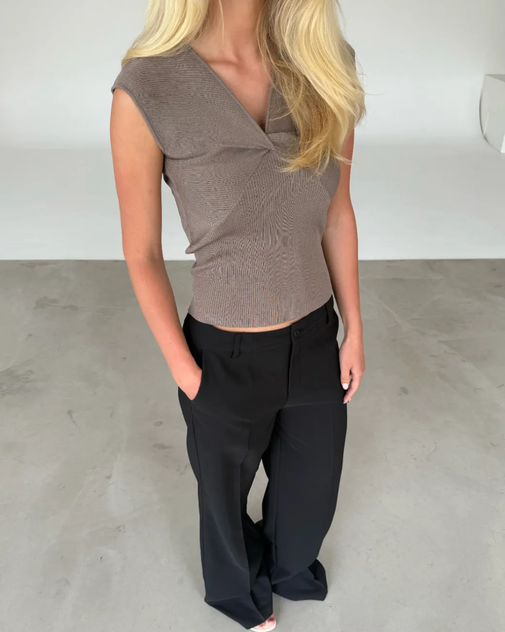 MONICA strik top, kaki