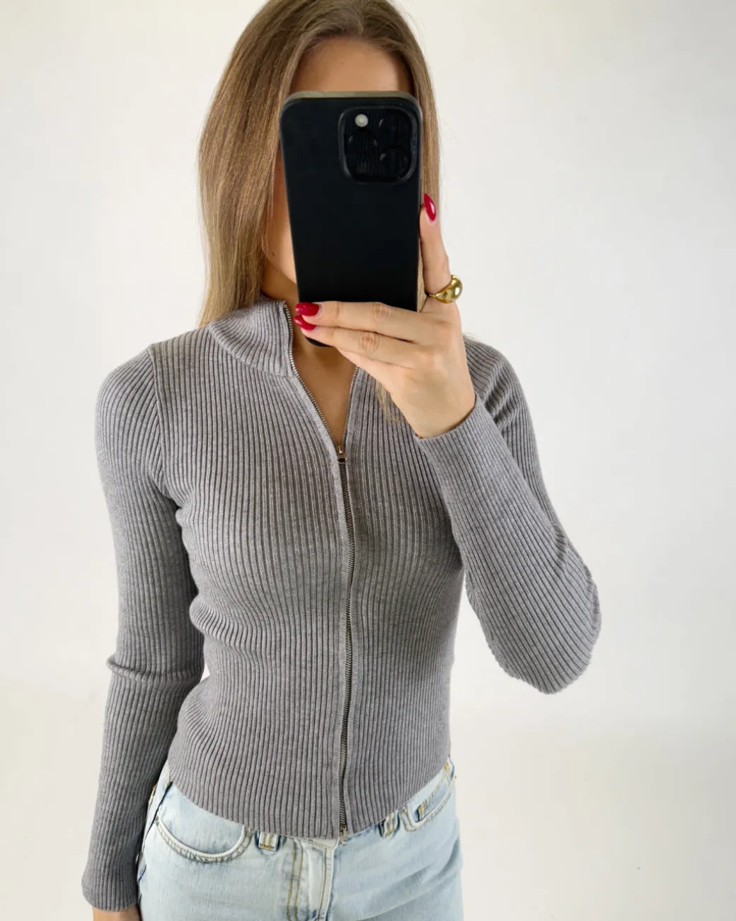 MONIKA bluse, grå