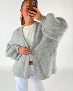 NAIOMI cardigan, lysegrå