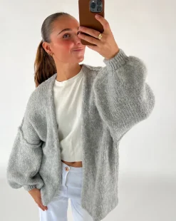 NAIOMI cardigan, lysegrå