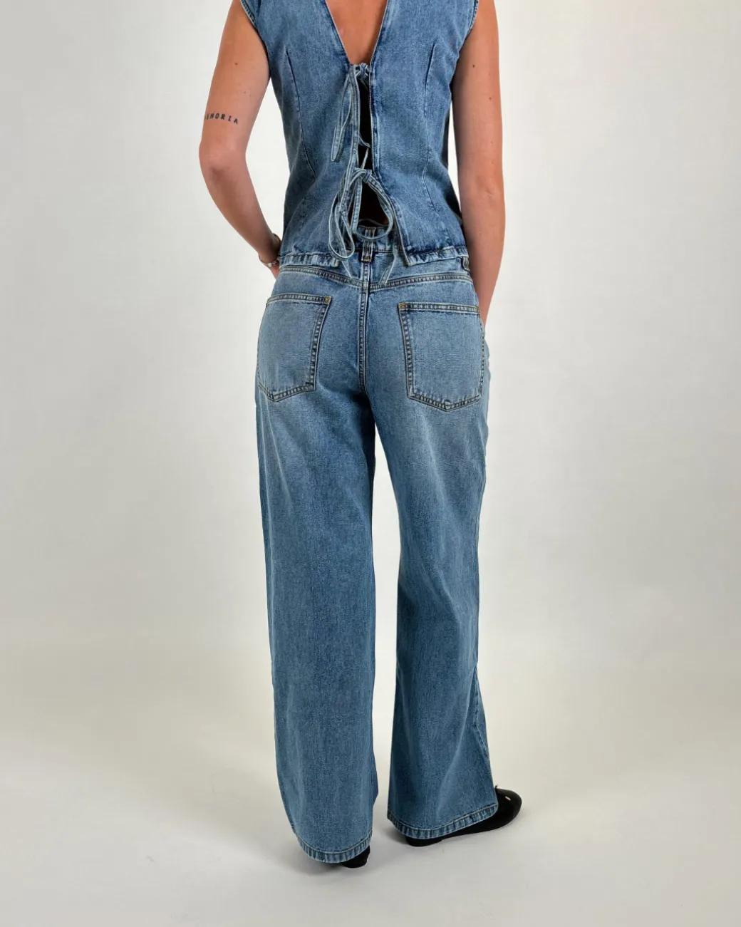 NANNA wide leg jeans, blå