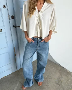 NANNA wide leg jeans, blå