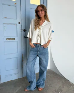 NANNA wide leg jeans, blå