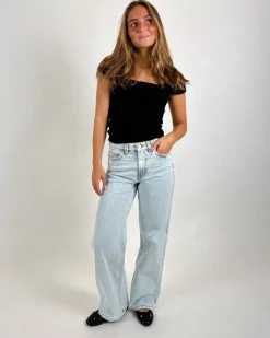 NANNA wide leg jeans, lyseblå