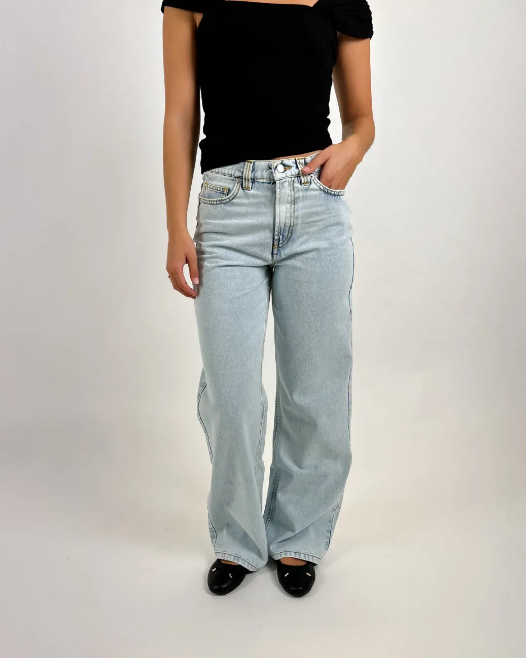 NANNA wide leg jeans, lyseblå