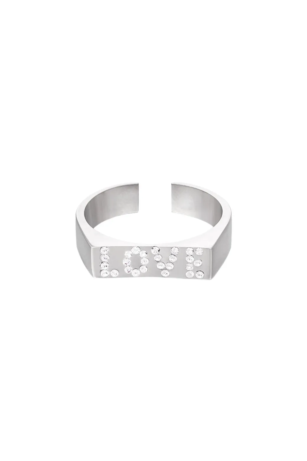 NEW LOVE ring, sølvfarvet