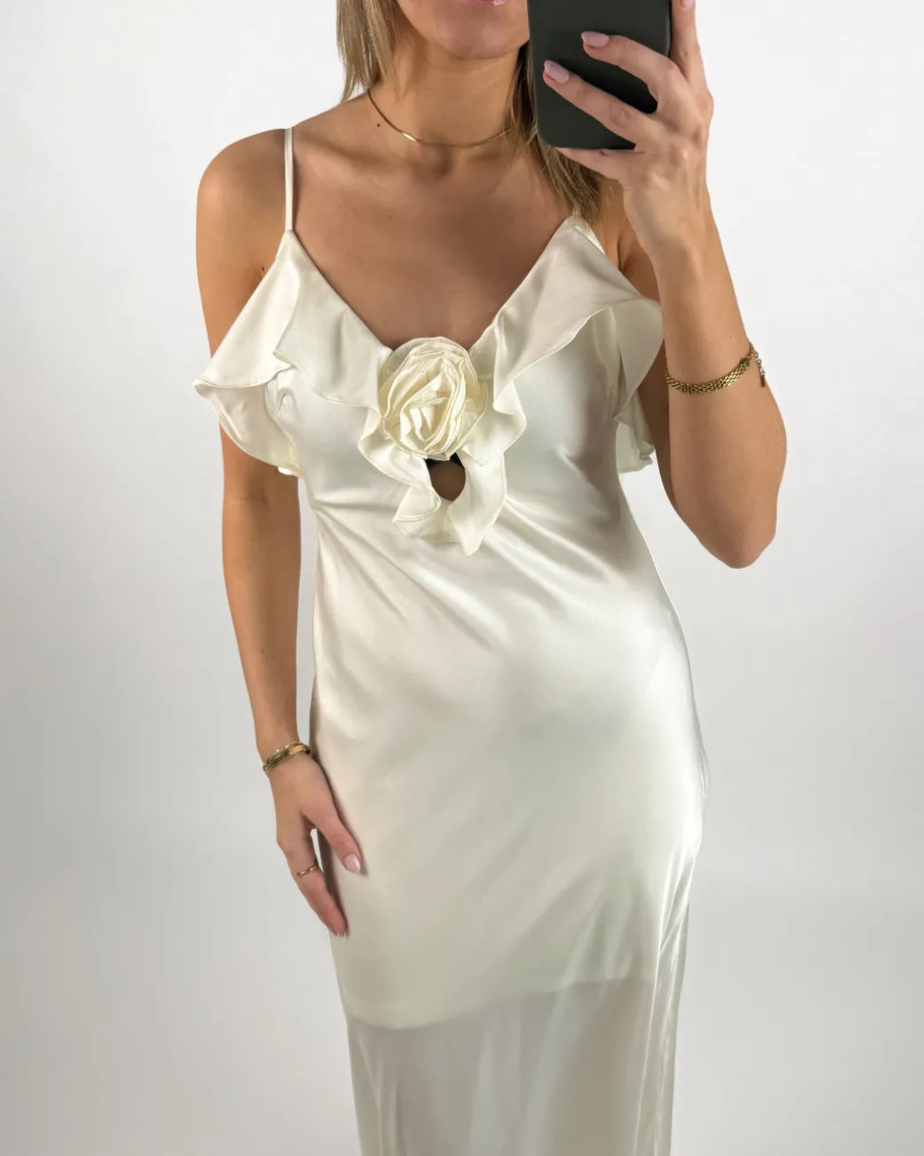 NICOLA maxi kjole, creme
