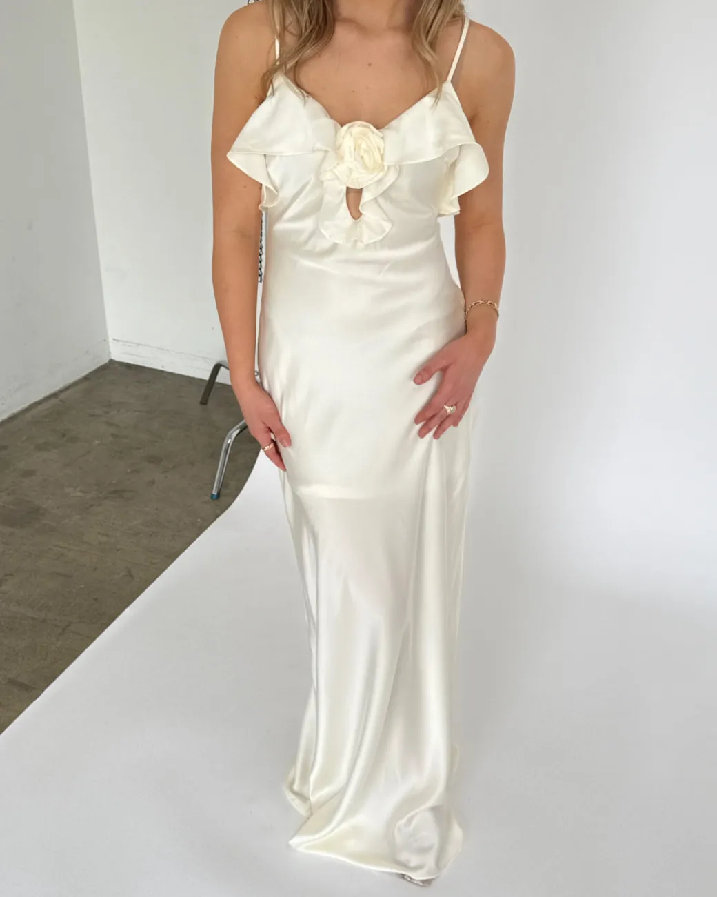 NICOLA maxi kjole, creme
