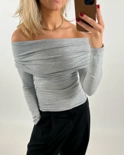 OLIVE bluse, grå