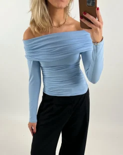 OLIVE bluse, lyseblå