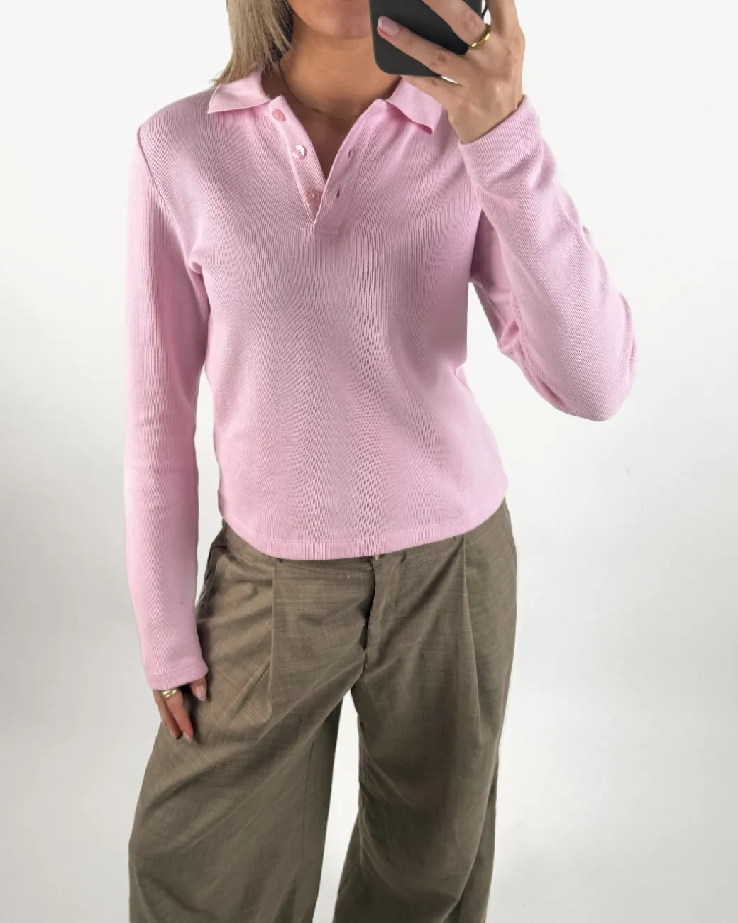 OLIVIA polo bluse, lyserød
