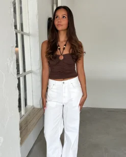 PERLE top, brun