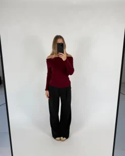 PHOEBE off shoulder bluse, bordeaux
