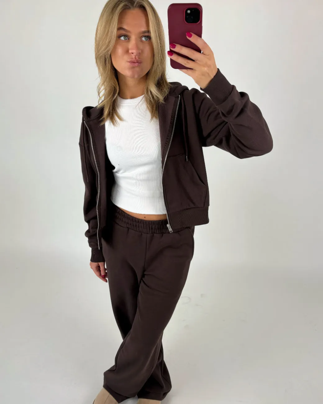 PIPI zip hoodie, brun