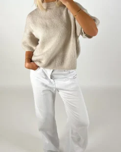 POPPY kortærmet strik, beige