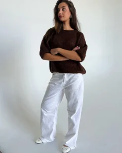 POPPY kortærmet strik, brun