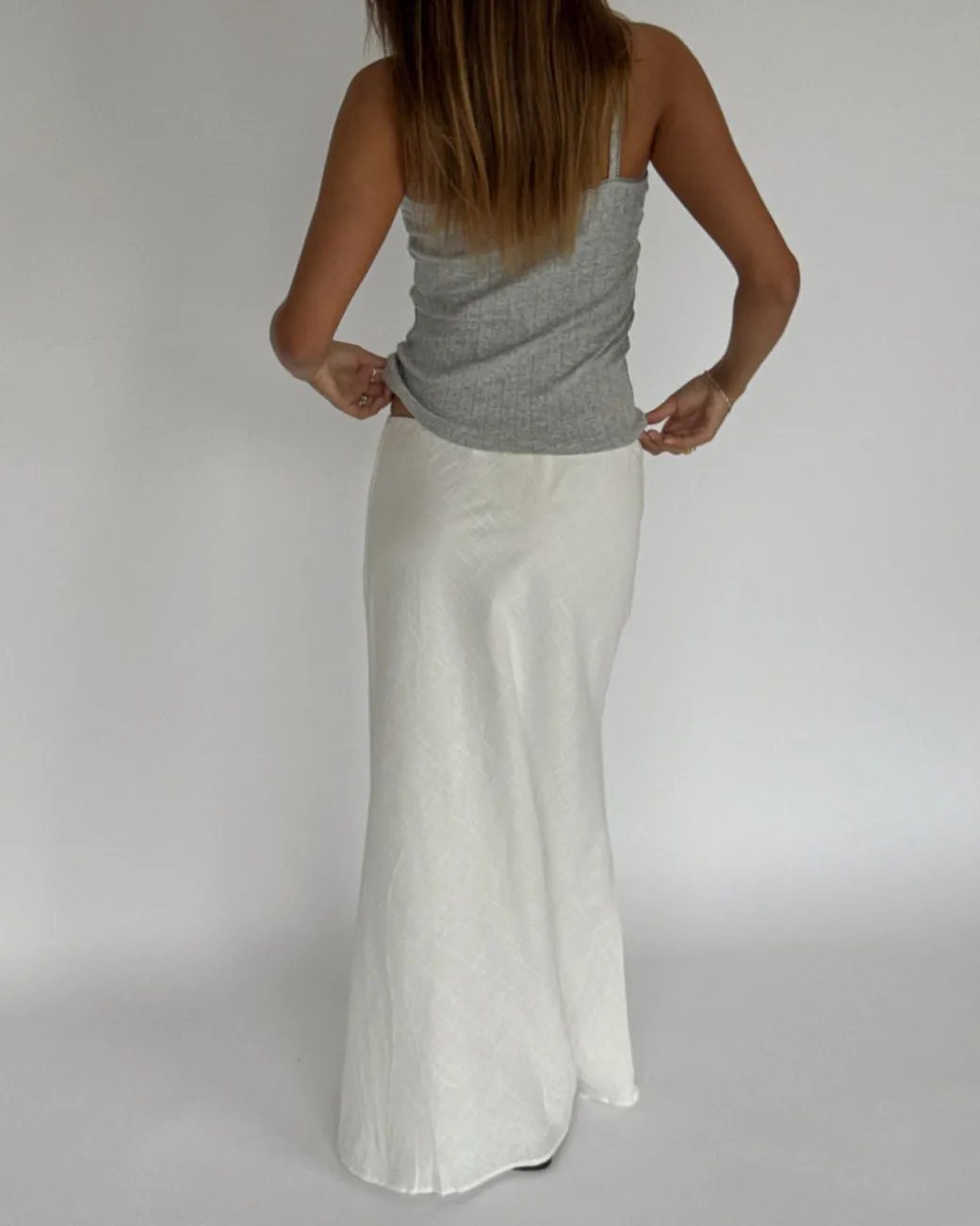 RAQUEL maxi nederdel, hvid