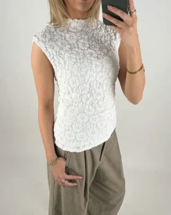 REMI blonde top, hvid