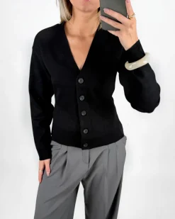 REYNARD waisted cardigan, sort
