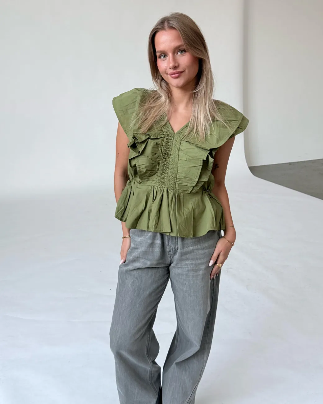 RIKKE flæsetop, army